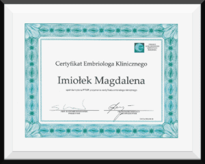 certyfikat Magdalena Imiołek